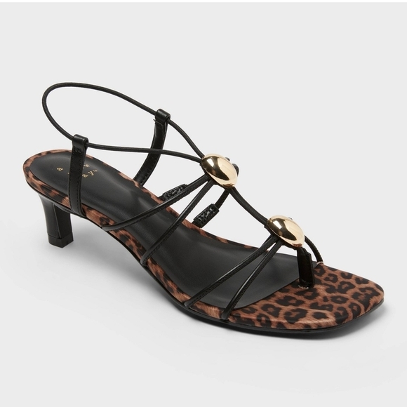 a new day Shoes - a new day Black and Gold Leopard Sandals
